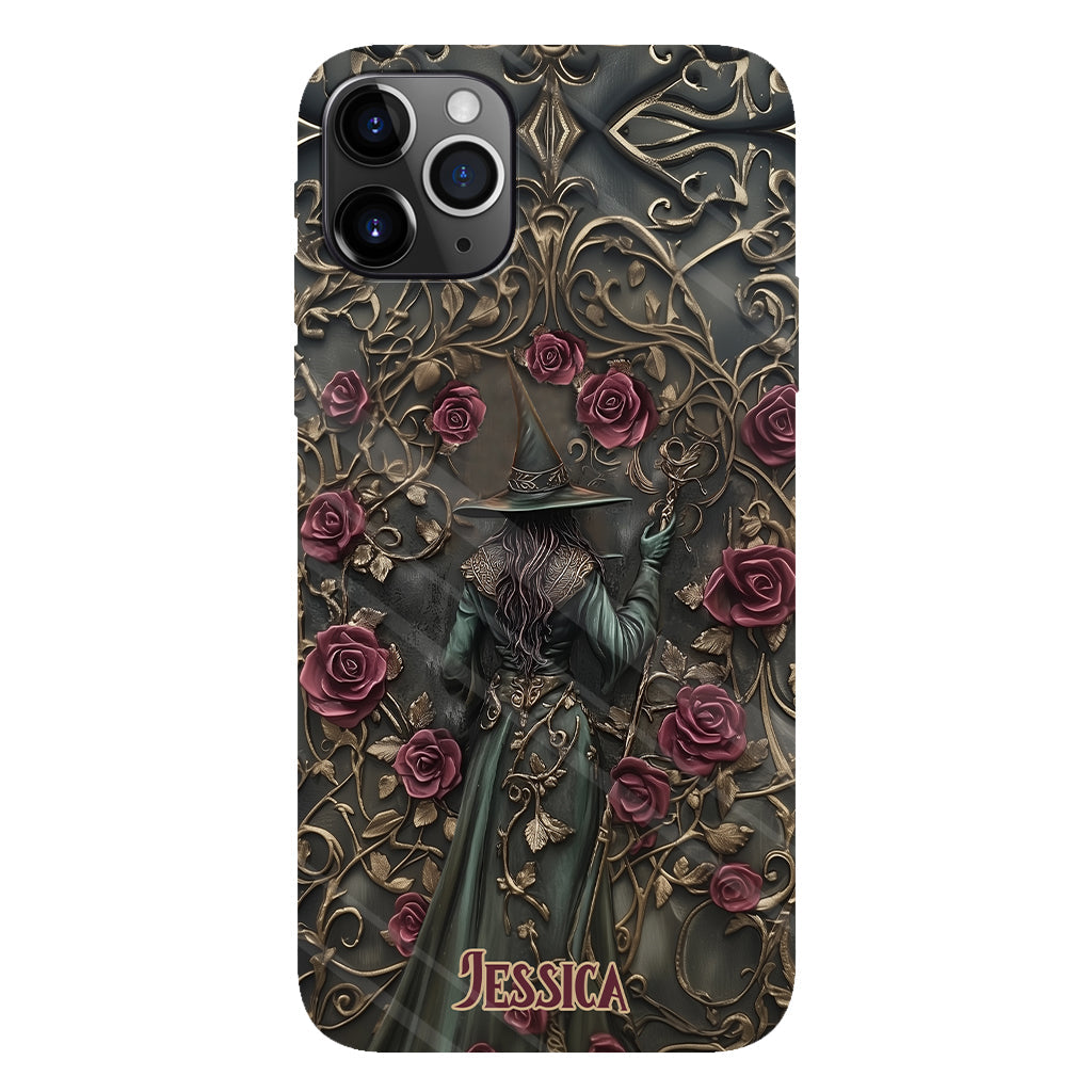 Beautiful Witch And Roses - Personalized Witch Full Print Phone Case