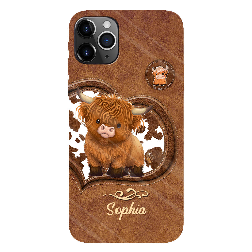 Cute Highland Cow - Personalized Highland Cow Full Print Phone Case
