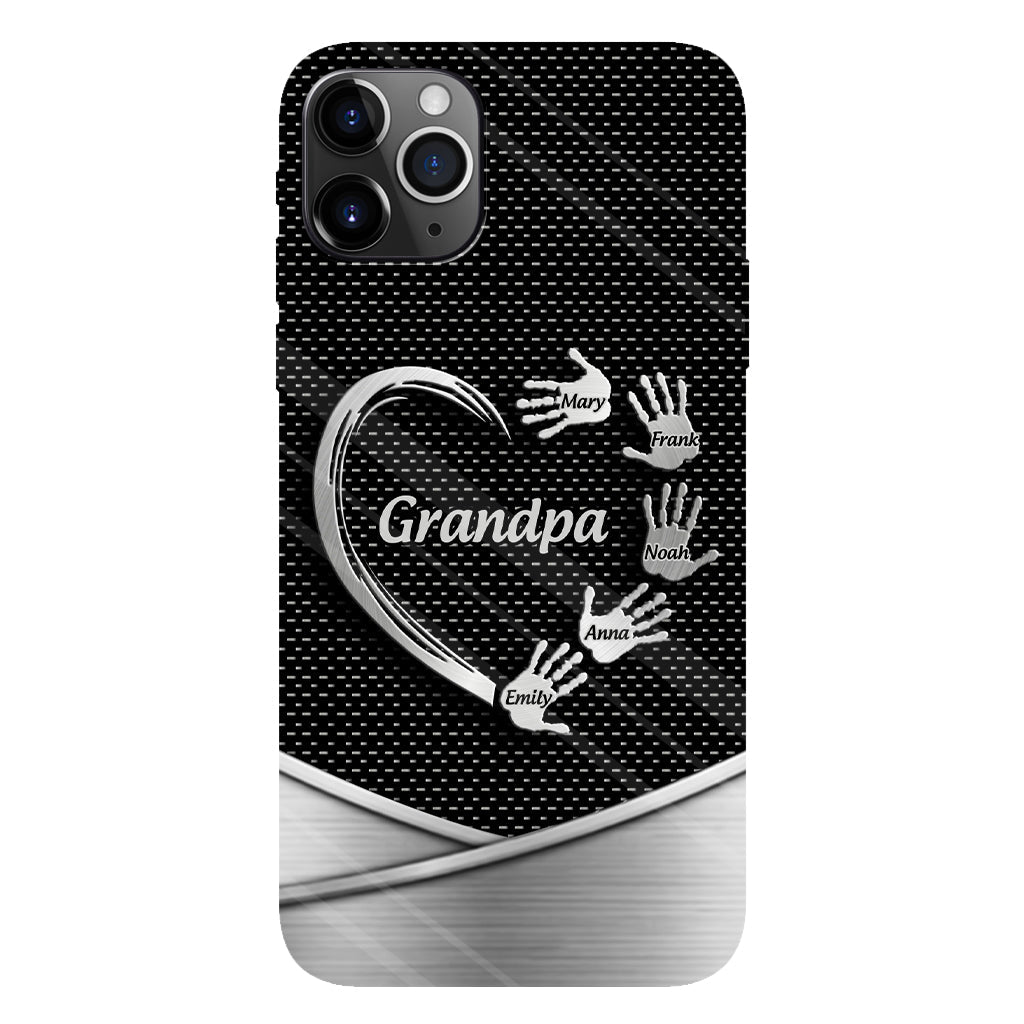 Grandpa Dad Kids Handprints - Personalized Father Full Print Phone Case