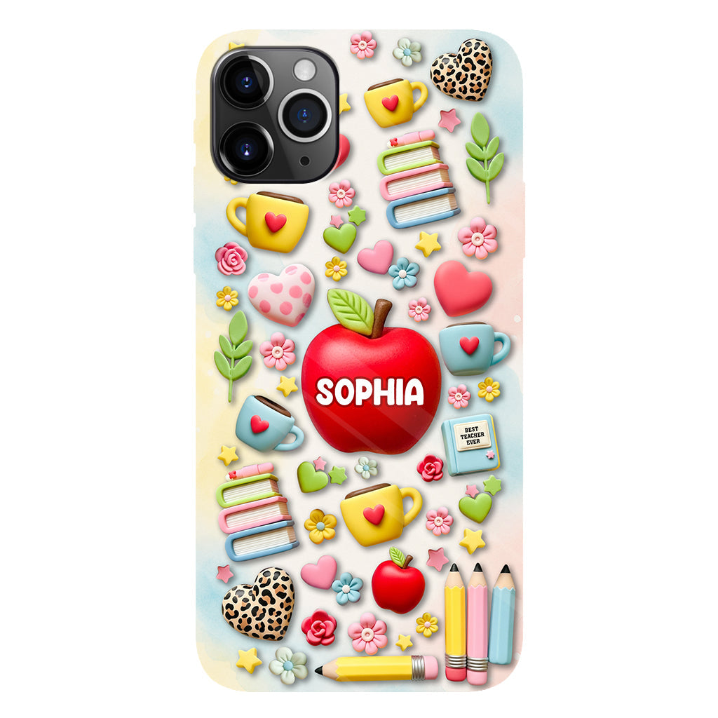 Best Teacher Ever - Personalized Teacher Full Print Phone Case & Phone Grip