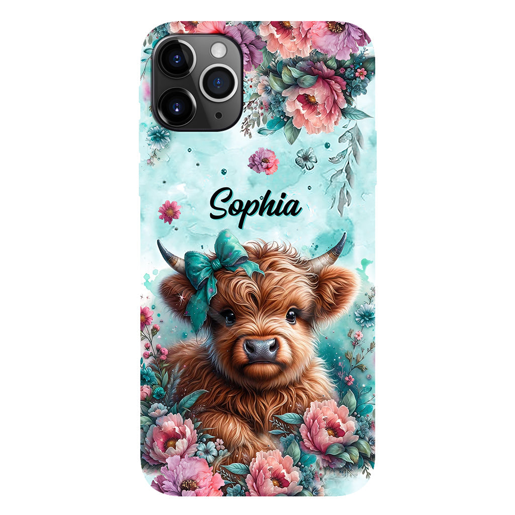 Baby Highland Cow - Personalized Highland Cow Full Print Phone Case