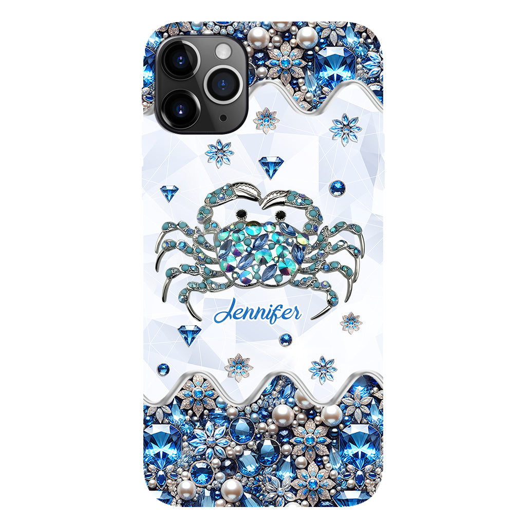 Elegant Blue Crab - Personalized Sea Lover Full Print Phone Case