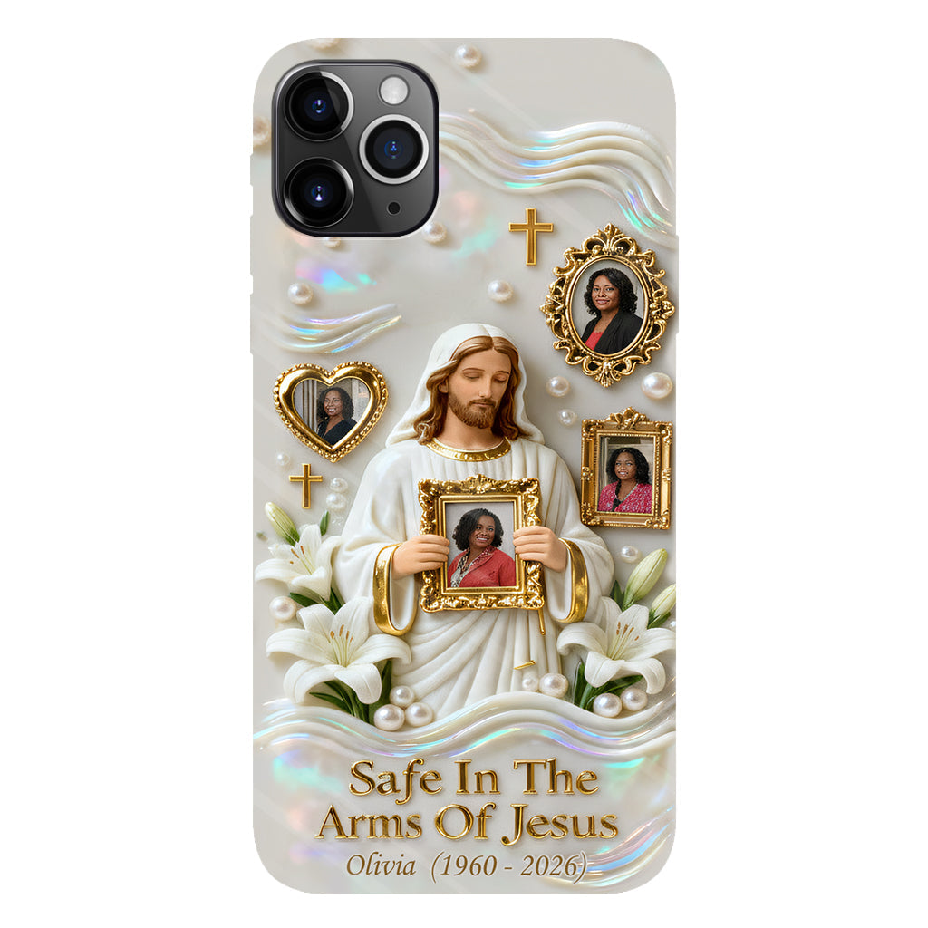 Save In The Arms Of Jesus - Personalized Memorial Full Print Phone Case