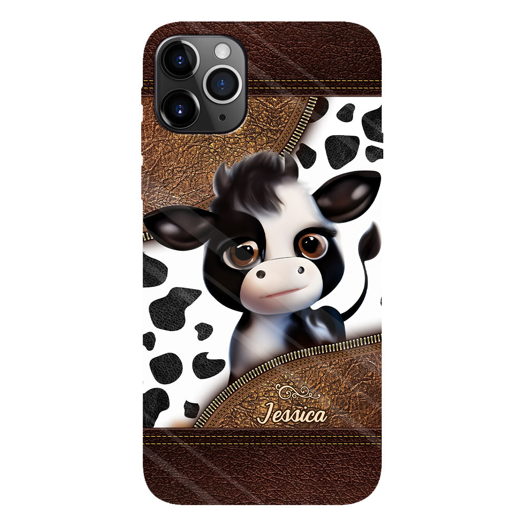Moody Baby Cow - Personalized Cow Full Print Phone Case