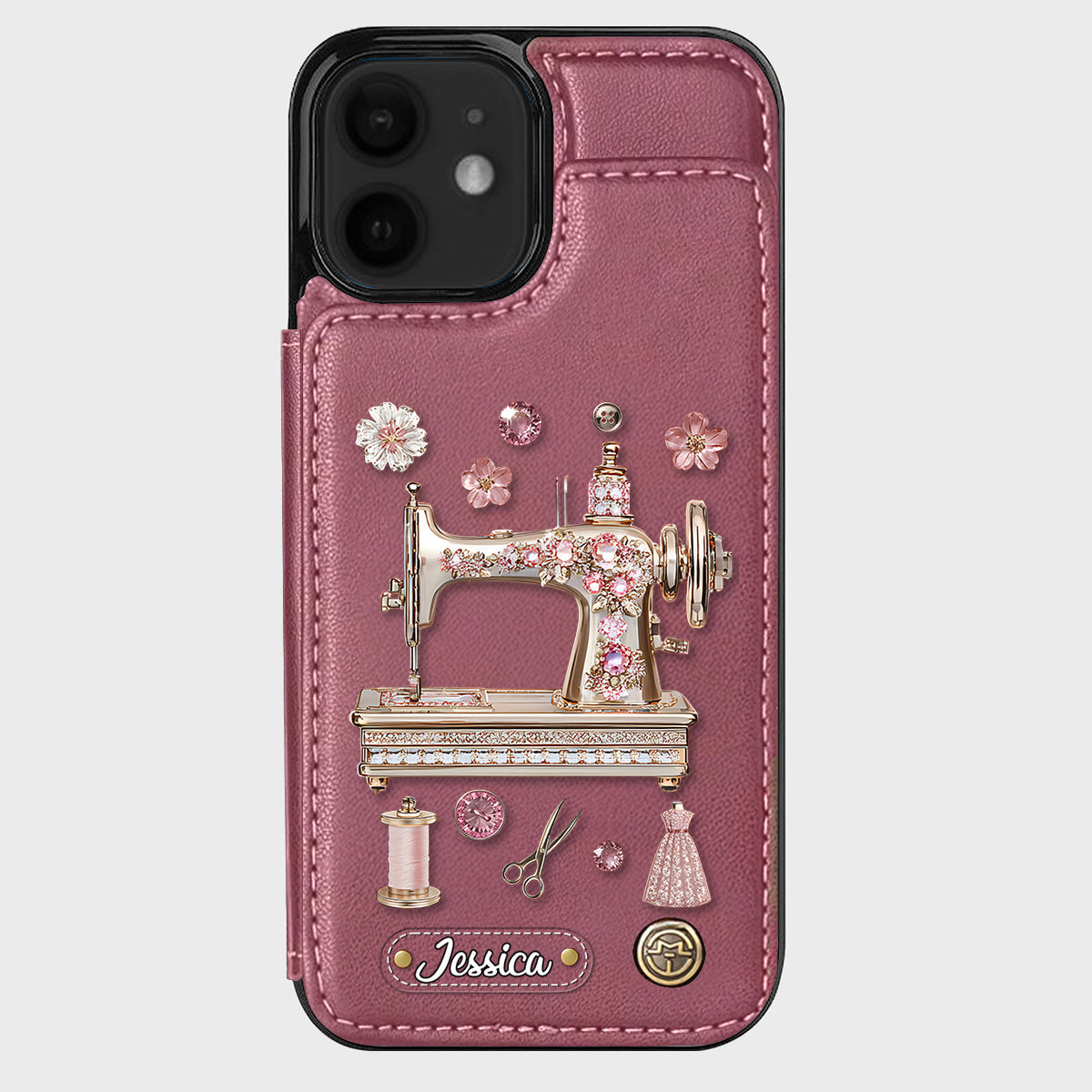 Beautiful Sewing Machine - Personalized Sewing Wallet Phone Case