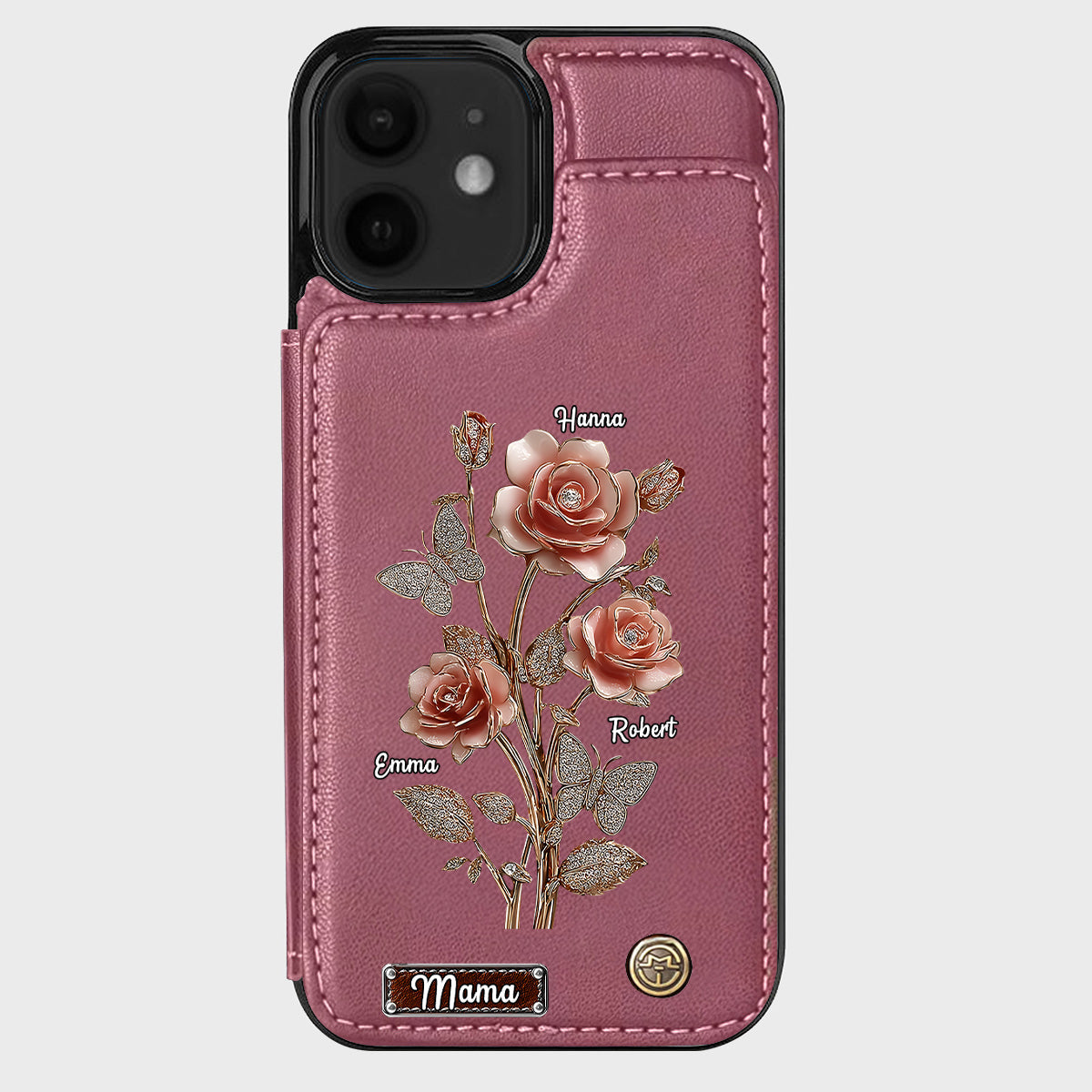 Mother And Roses - Personalized Mother Wallet Phone Case
