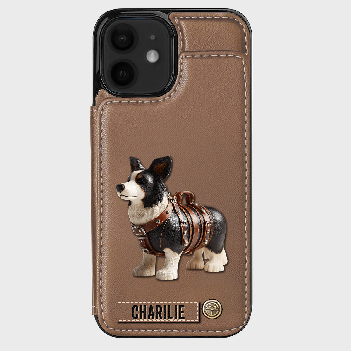 Cute Border Collie - Personalized Dog Wallet Phone Case