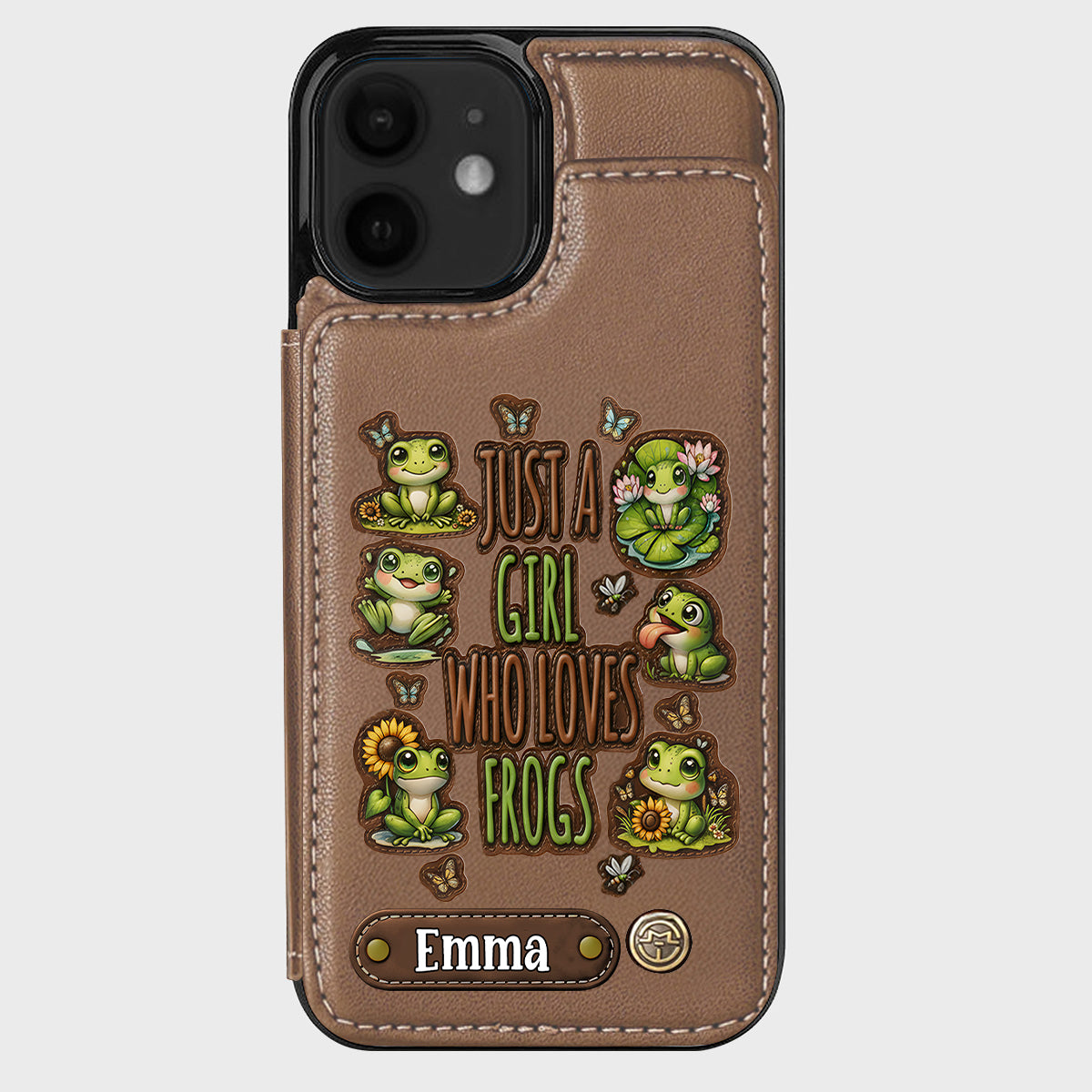 Just A Girl Who Loves Frogs - Personalized Frog Wallet Phone Case