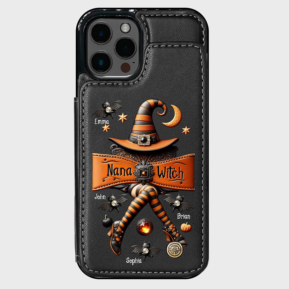 Halloween Gift For Grandma, Mama Witch - Personalized Mother Wallet Phone Case