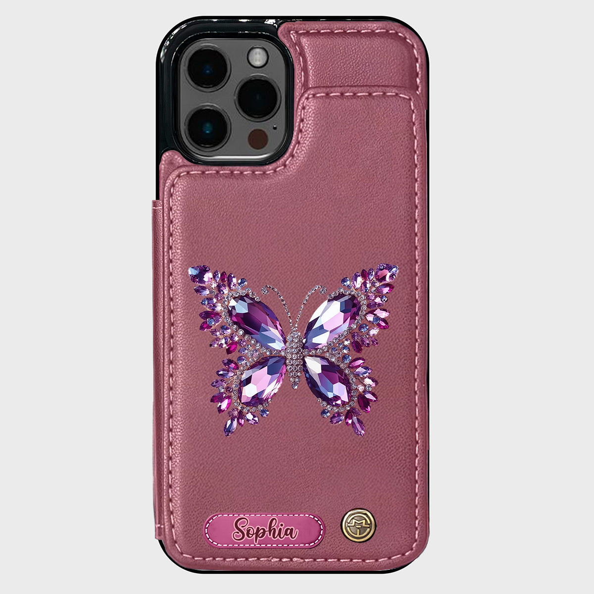 Beautiful Butterfly - Personalized Butterfly Wallet Phone Case