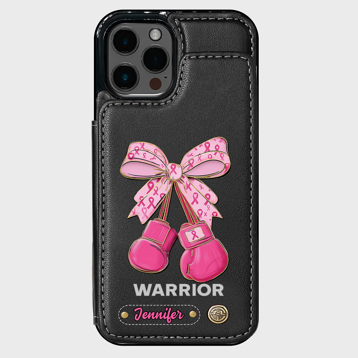 Warrior - Personalized Breast Cancer Awareness Wallet Phone Case