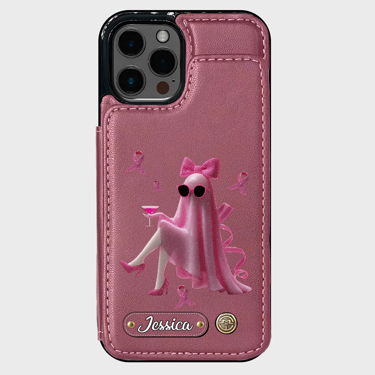 Pink Out - Personalized Breast Cancer Awareness Wallet Phone Case