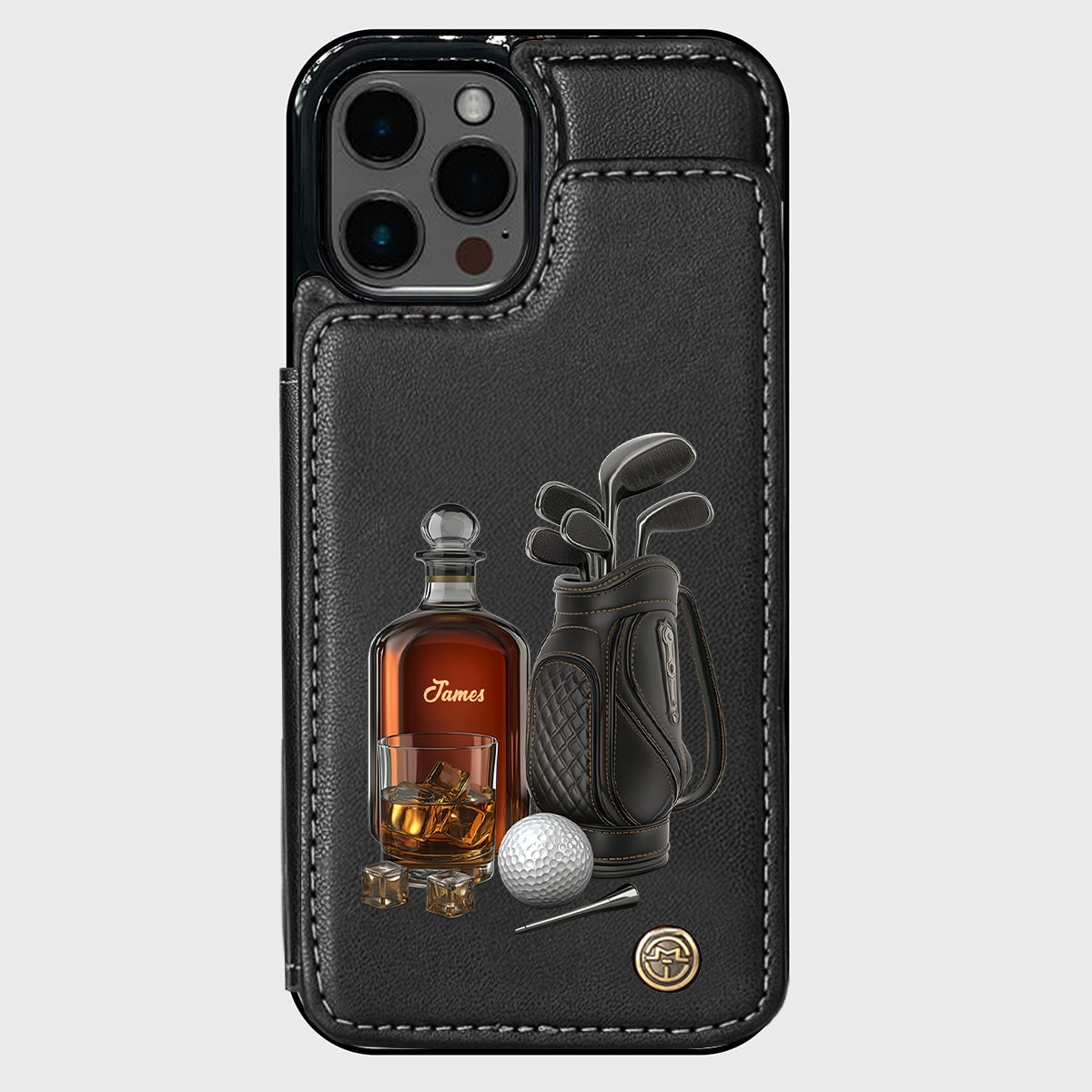 Whiskey & Golf - Personalized Golf Wallet Phone Case