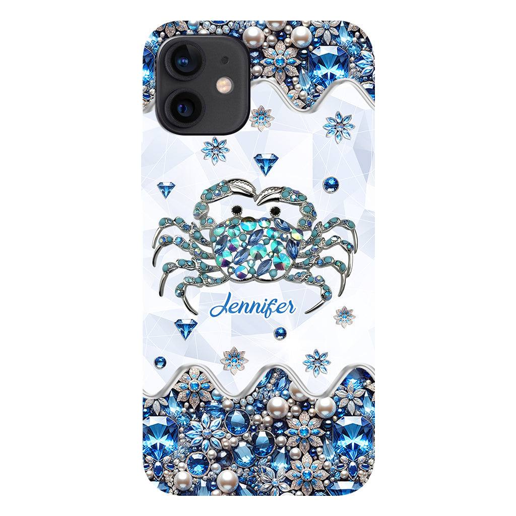 Elegant Blue Crab - Personalized Sea Lover Full Print Phone Case