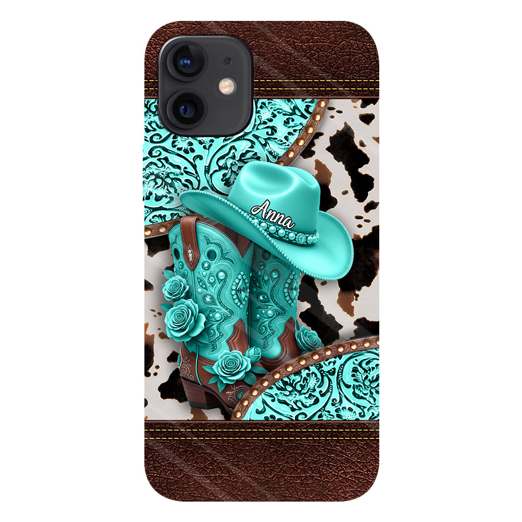 Western Cowgirl Boot - Personalized Cowgirl Full Print Phone Case