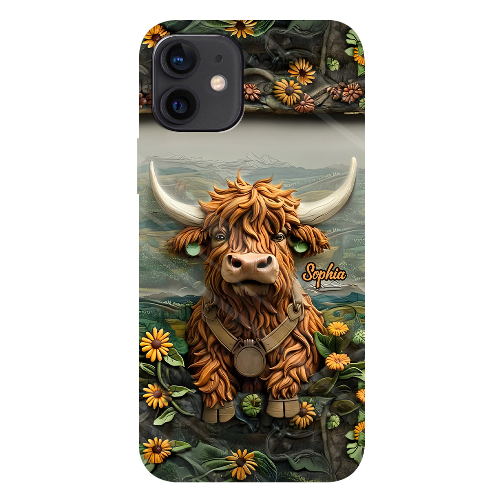 Cute Highland Cow - Personalized Highland Cow Full Print Phone Case