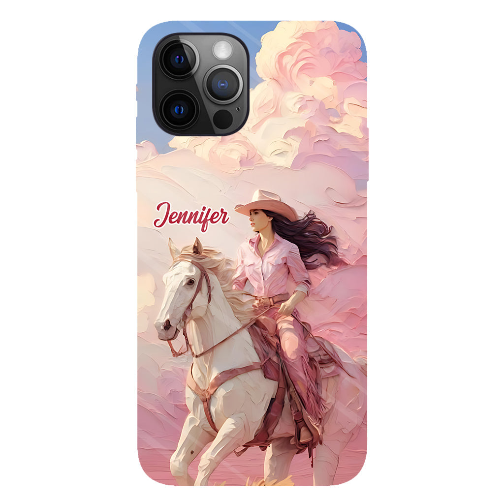 Pink Cowgirl - Personalized Cowgirl Full Print Phone Case