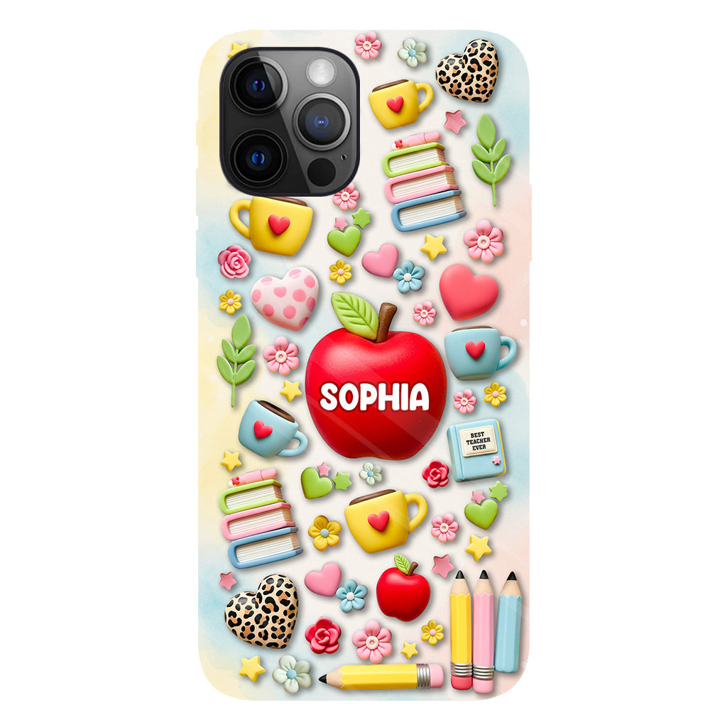 Best Teacher Ever - Personalized Teacher Full Print Phone Case & Phone Grip