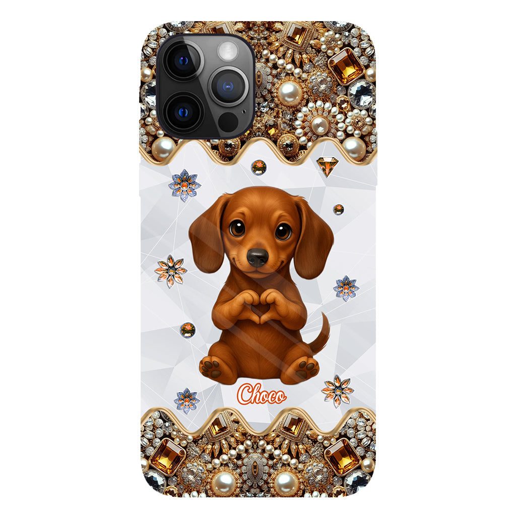 Puppy/ Kitty Makes Heart Hands - Personalized Dog Full Print Phone Case