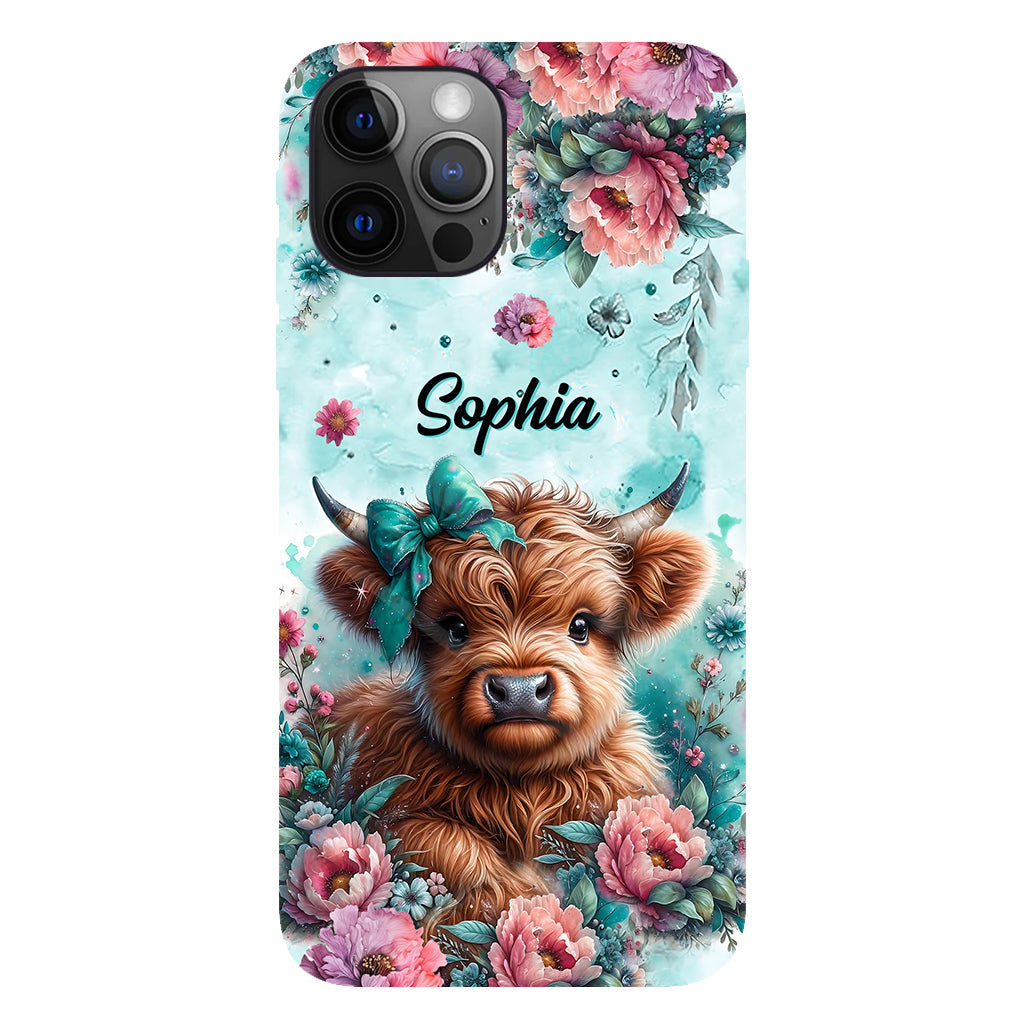 Baby Highland Cow - Personalized Highland Cow Full Print Phone Case