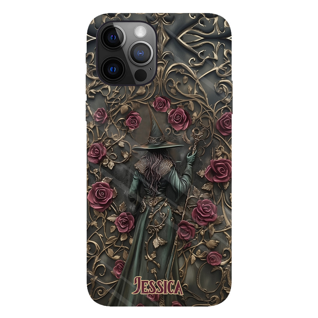 Beautiful Witch And Roses - Personalized Witch Full Print Phone Case