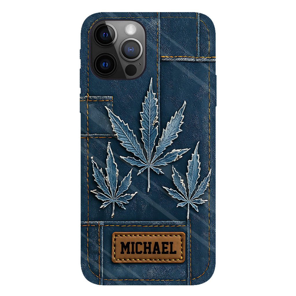 Distressed Denim Marijuanas - Personalized Weed Full Print Phone Case
