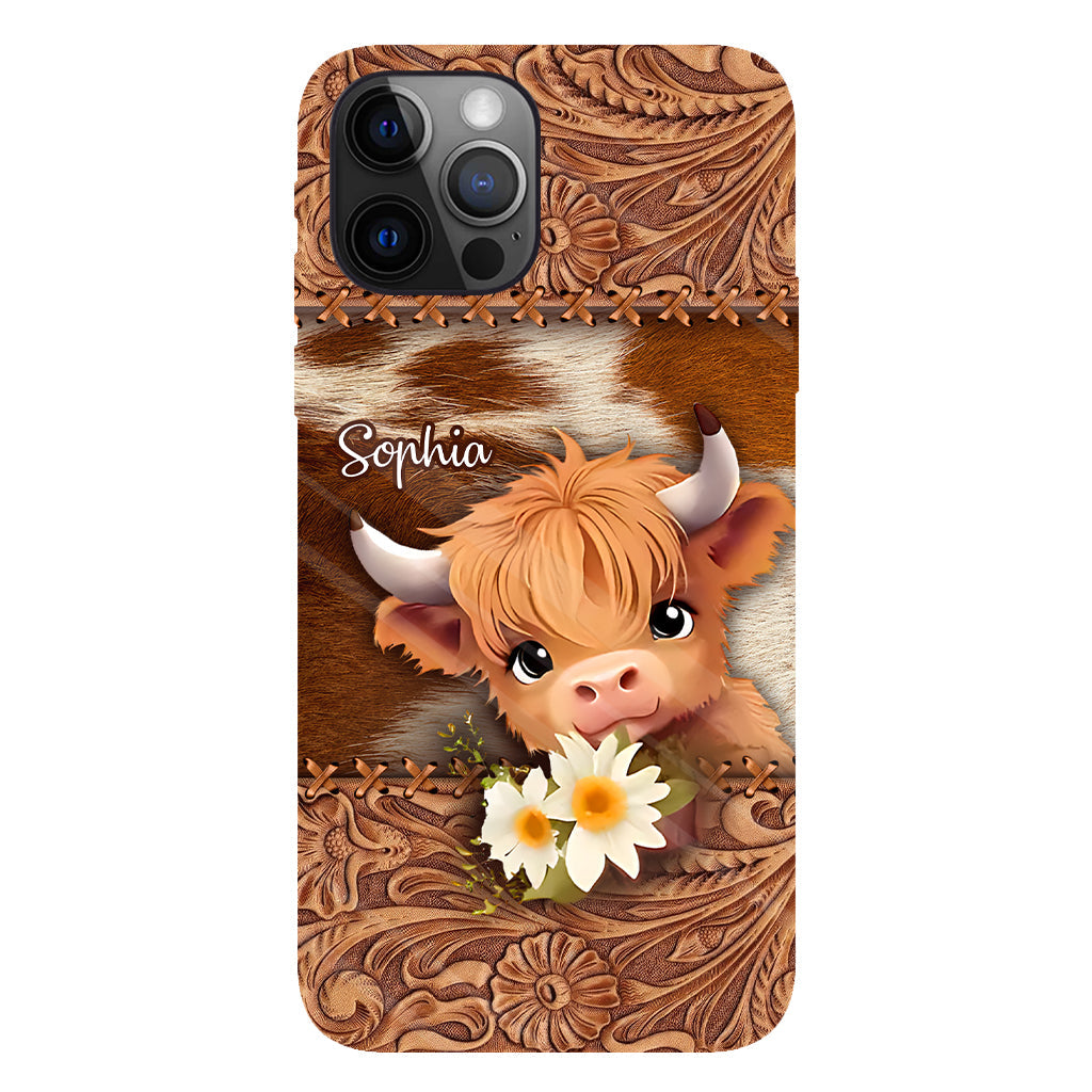 Cute Highland Cow - Personalized Full Print Phone Case