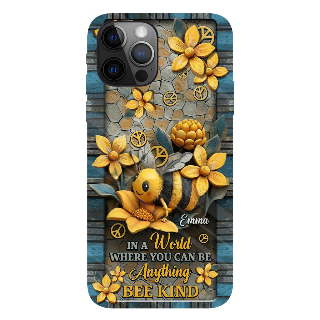 In A World Where You Can Be Anything Be Kind - Personalized Hippie Full Print Phone Case