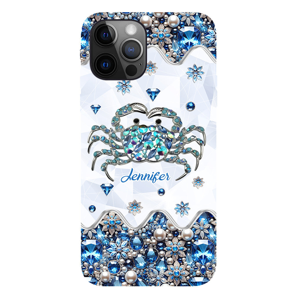 Elegant Blue Crab - Personalized Sea Lover Full Print Phone Case