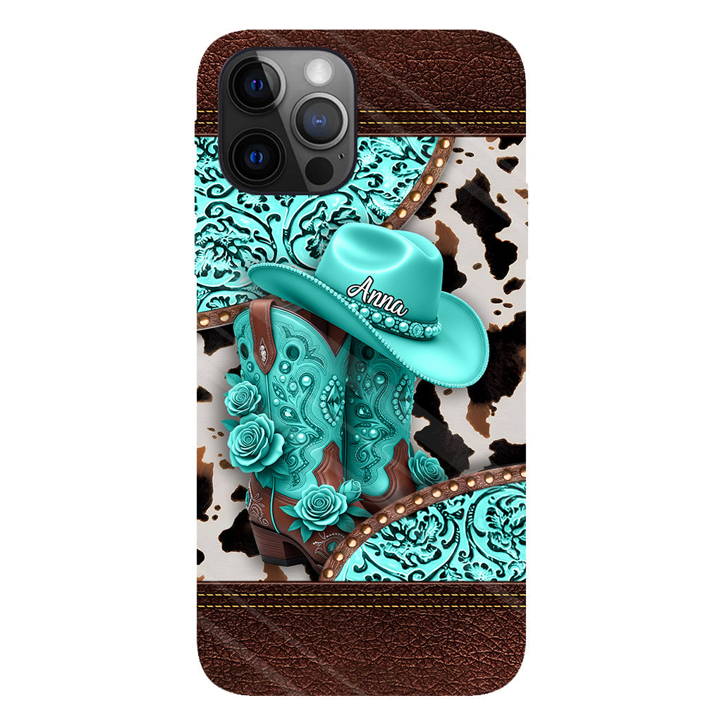 Western Cowgirl Boot - Personalized Cowgirl Full Print Phone Case