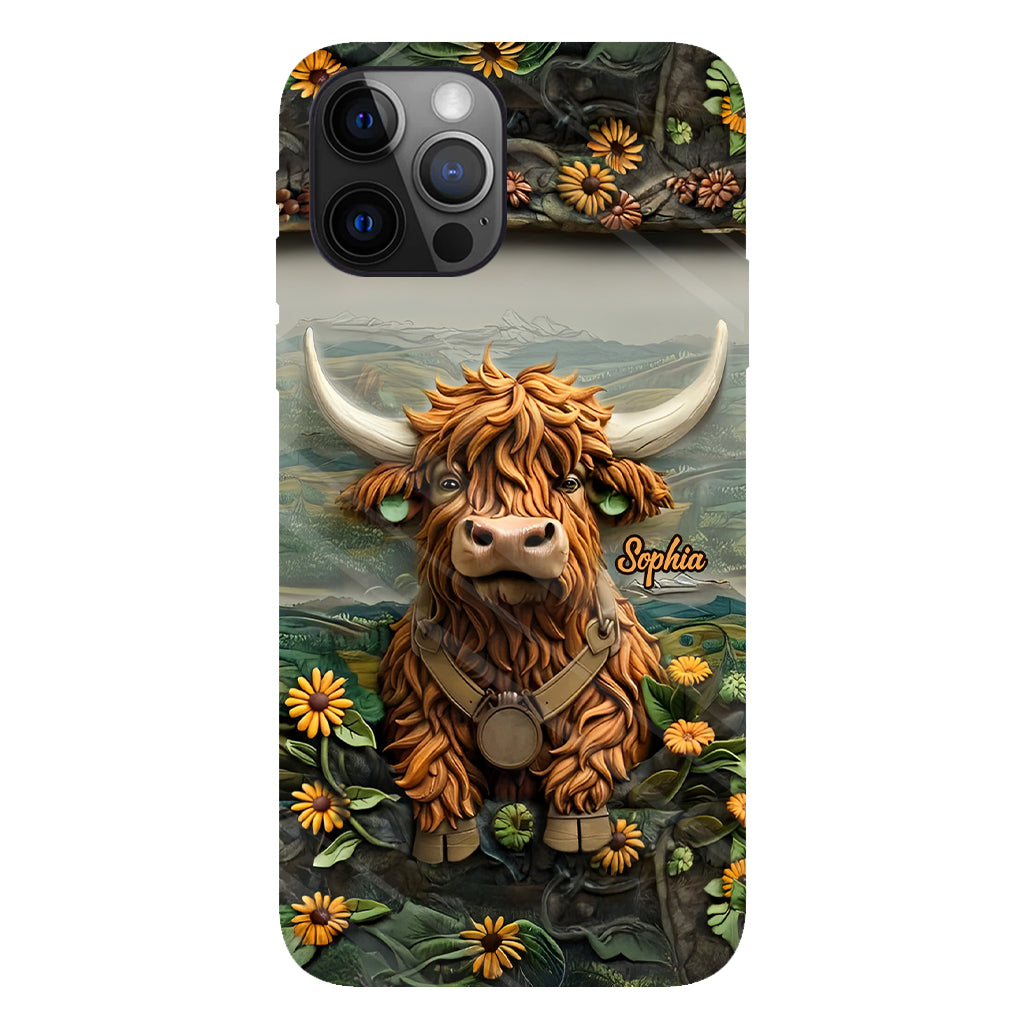 Cute Highland Cow - Personalized Highland Cow Full Print Phone Case