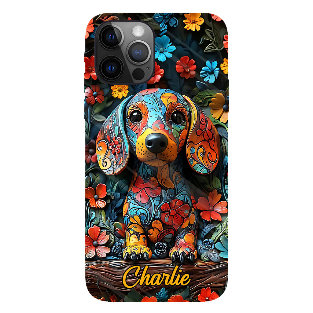Love Dachshund - Personalized Dog Full Print Phone Case
