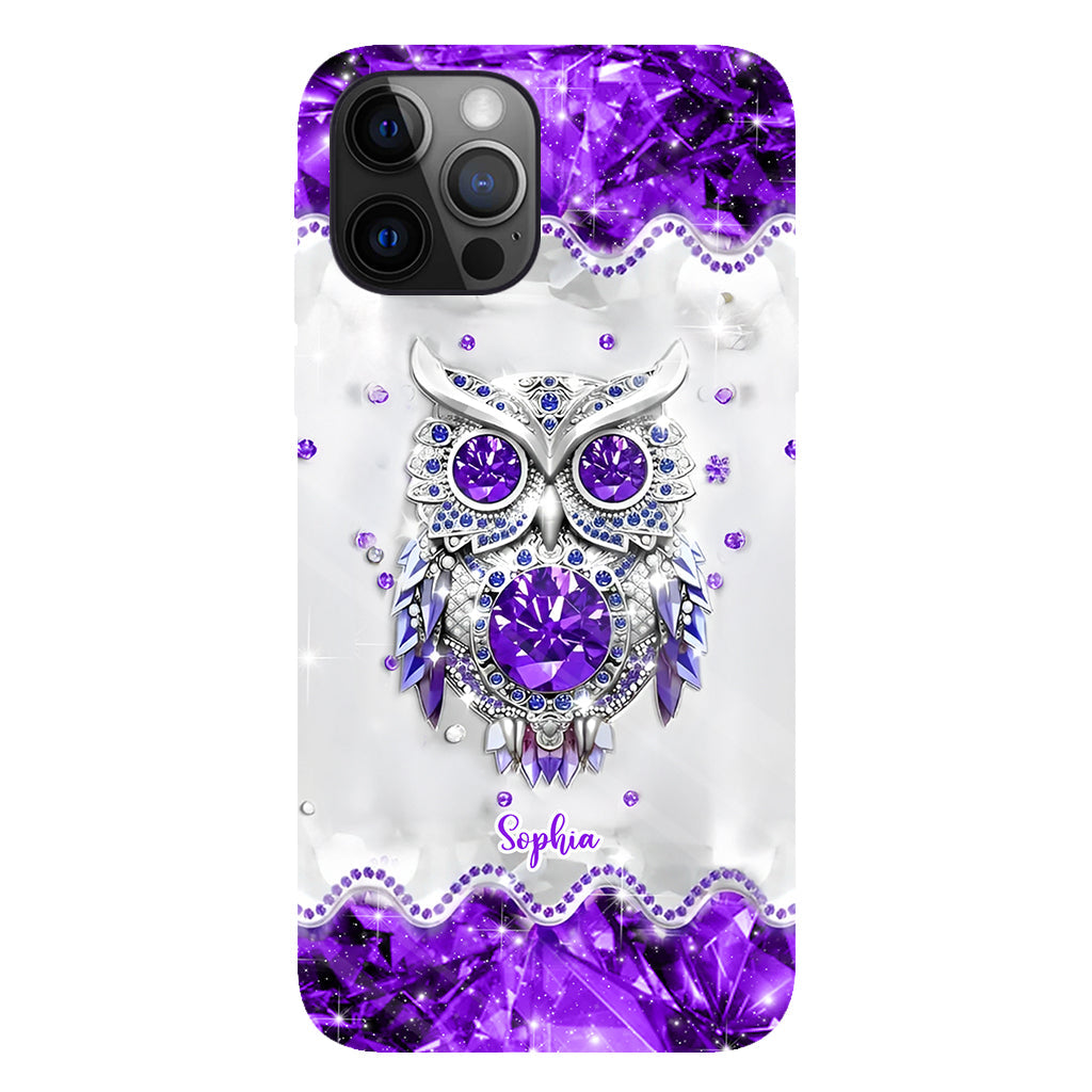 Purple Owl - Personalized Owl Full Print Phone Case