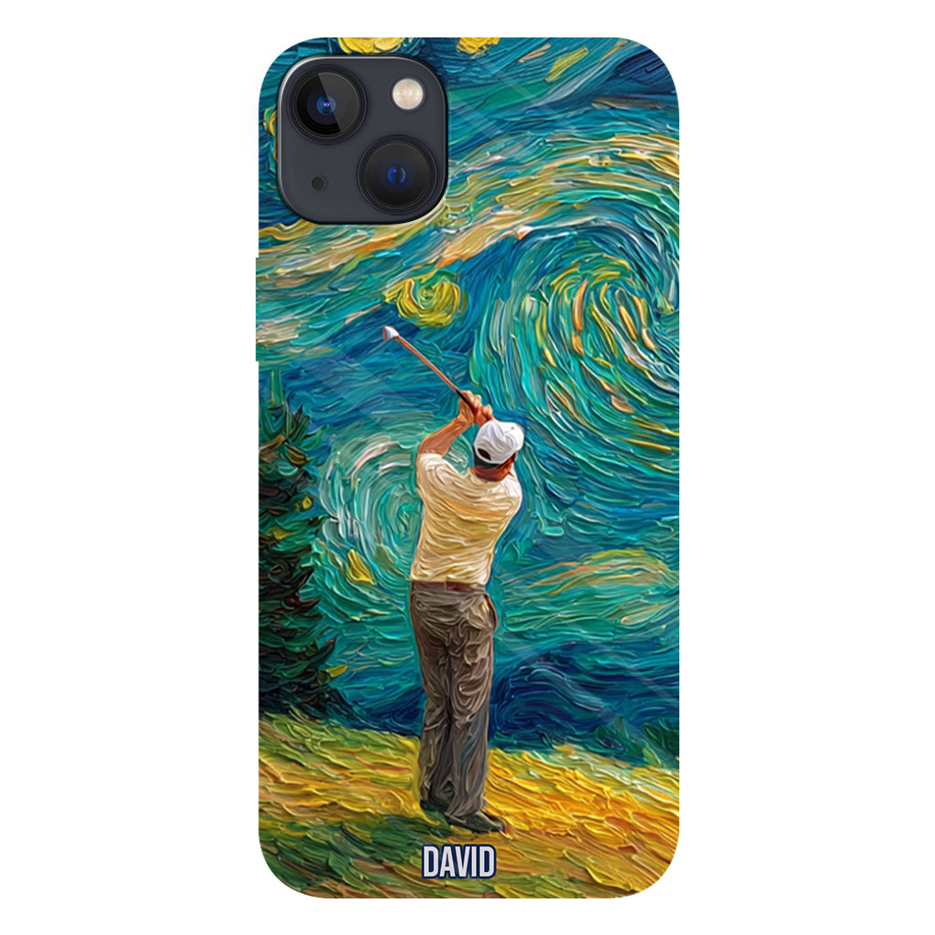 Golfing Under Starry Night - Personalized Golf Full Print Phone Case