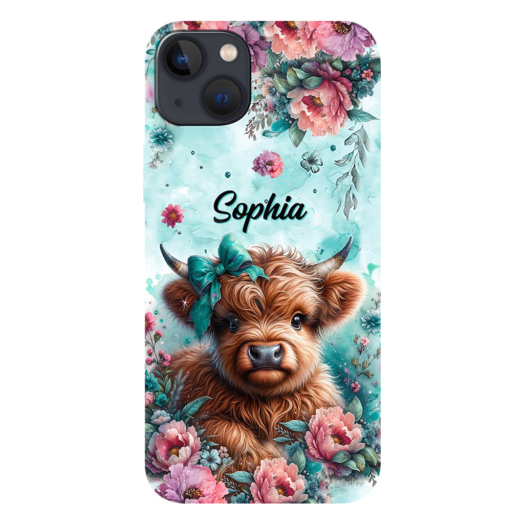 Baby Highland Cow - Personalized Highland Cow Full Print Phone Case