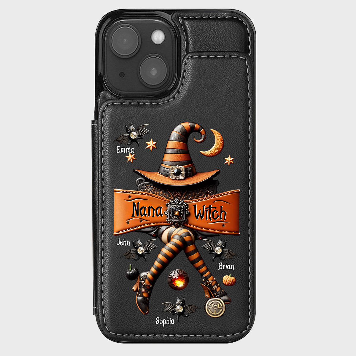 Halloween Gift For Grandma, Mama Witch - Personalized Mother Wallet Phone Case