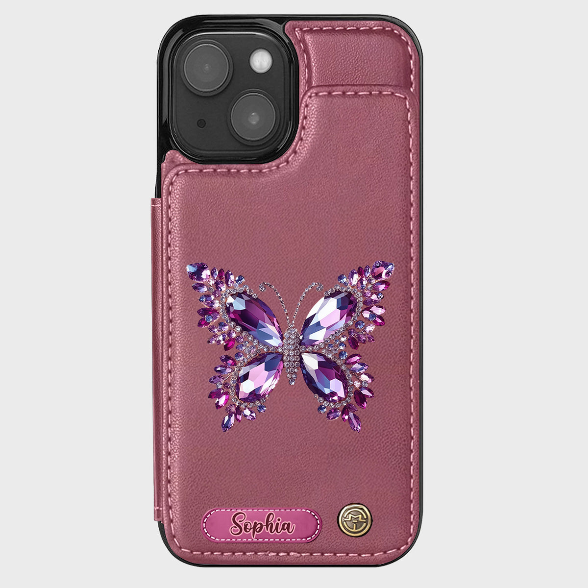 Beautiful Butterfly - Personalized Butterfly Wallet Phone Case