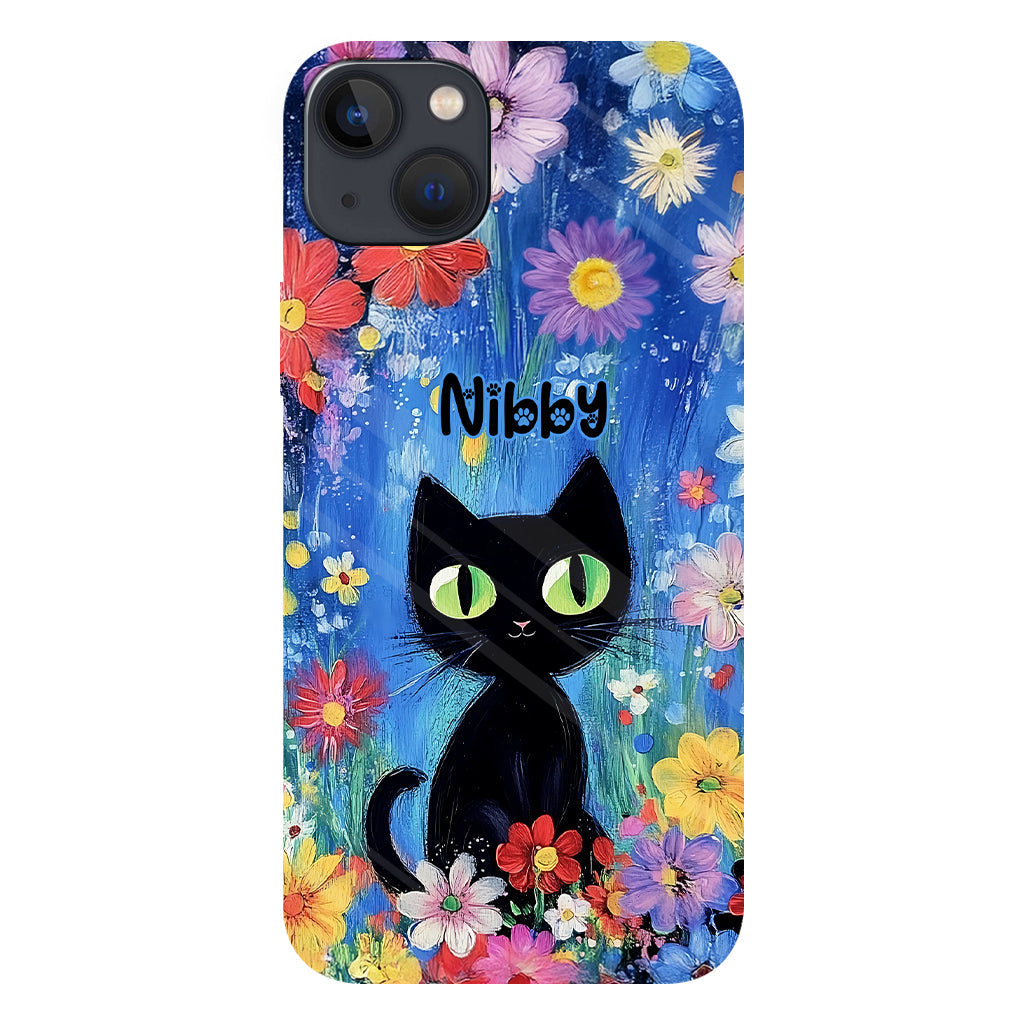 Cute Cat - Personalized Black Cat Full Print Phone Case