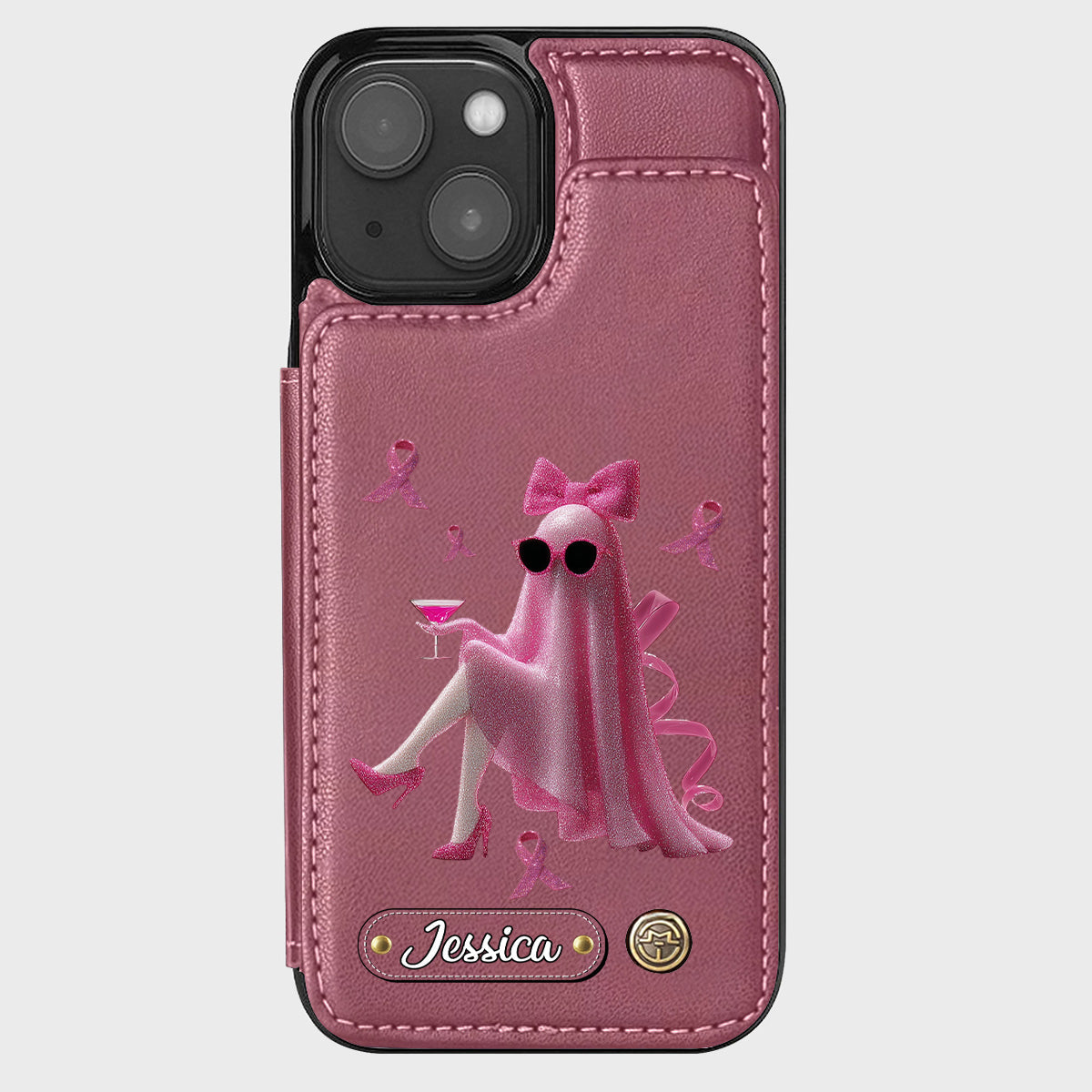 Pink Out - Personalized Breast Cancer Awareness Wallet Phone Case
