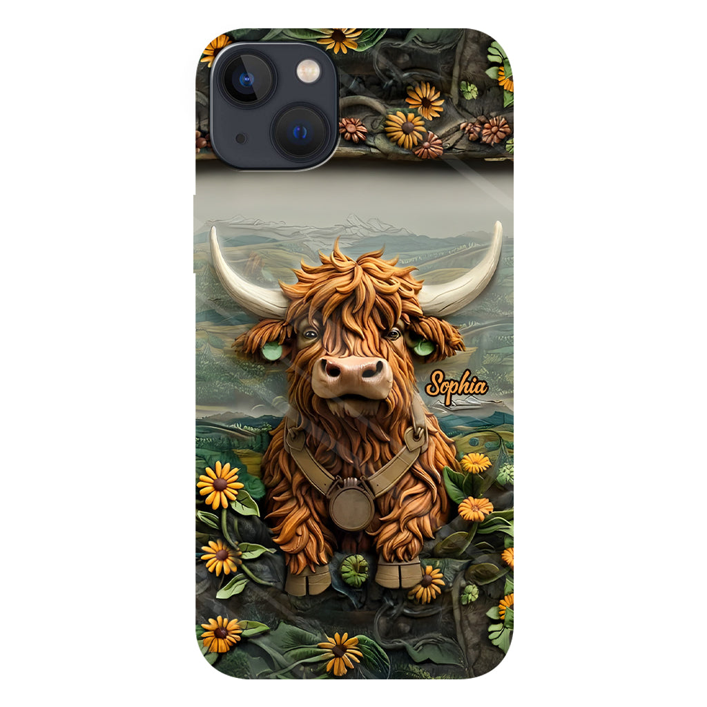 Cute Highland Cow - Personalized Highland Cow Full Print Phone Case