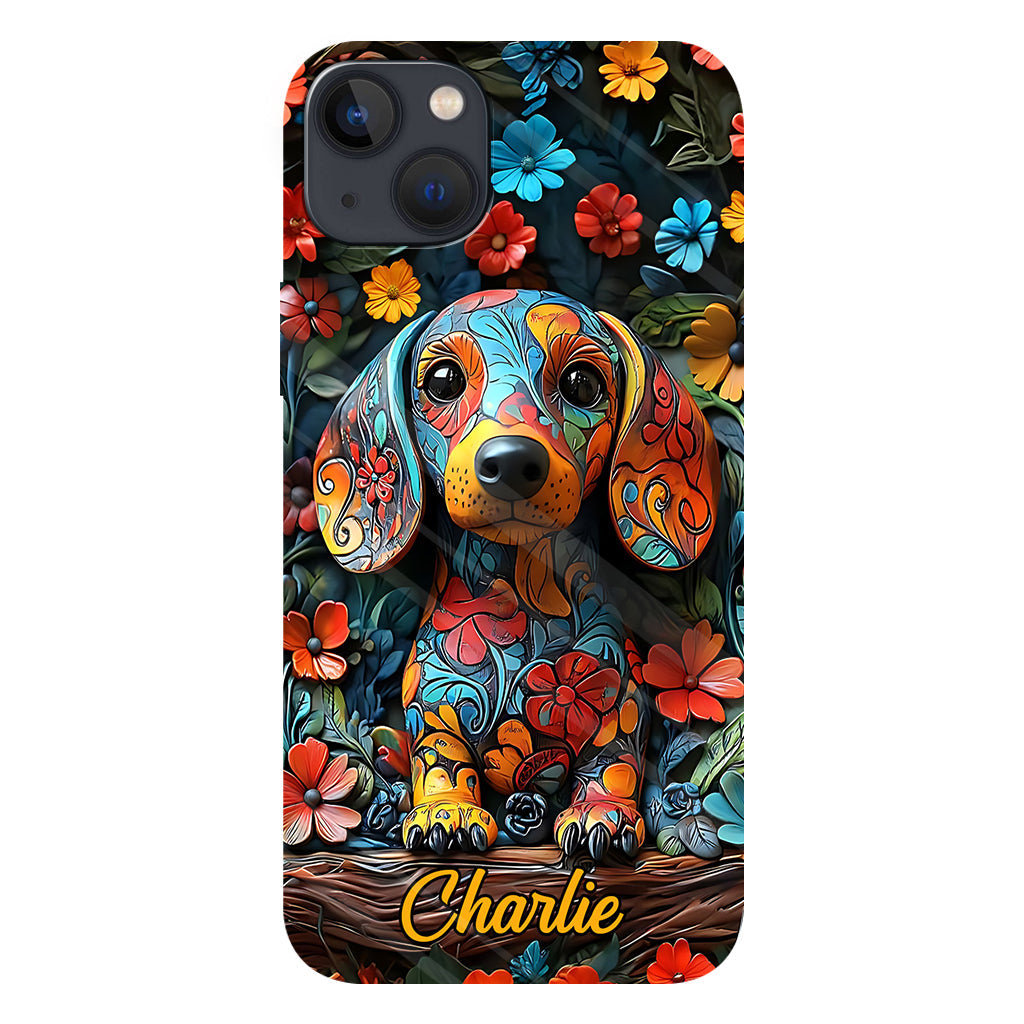 Love Dachshund - Personalized Dog Full Print Phone Case