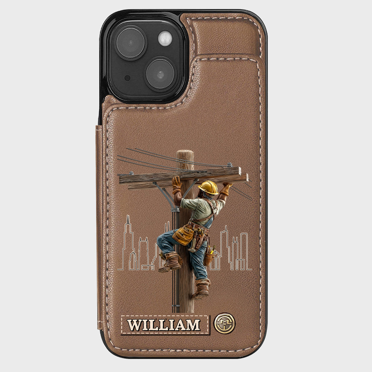 Strength Of The Line - Personalized Lineman Wallet Phone Case