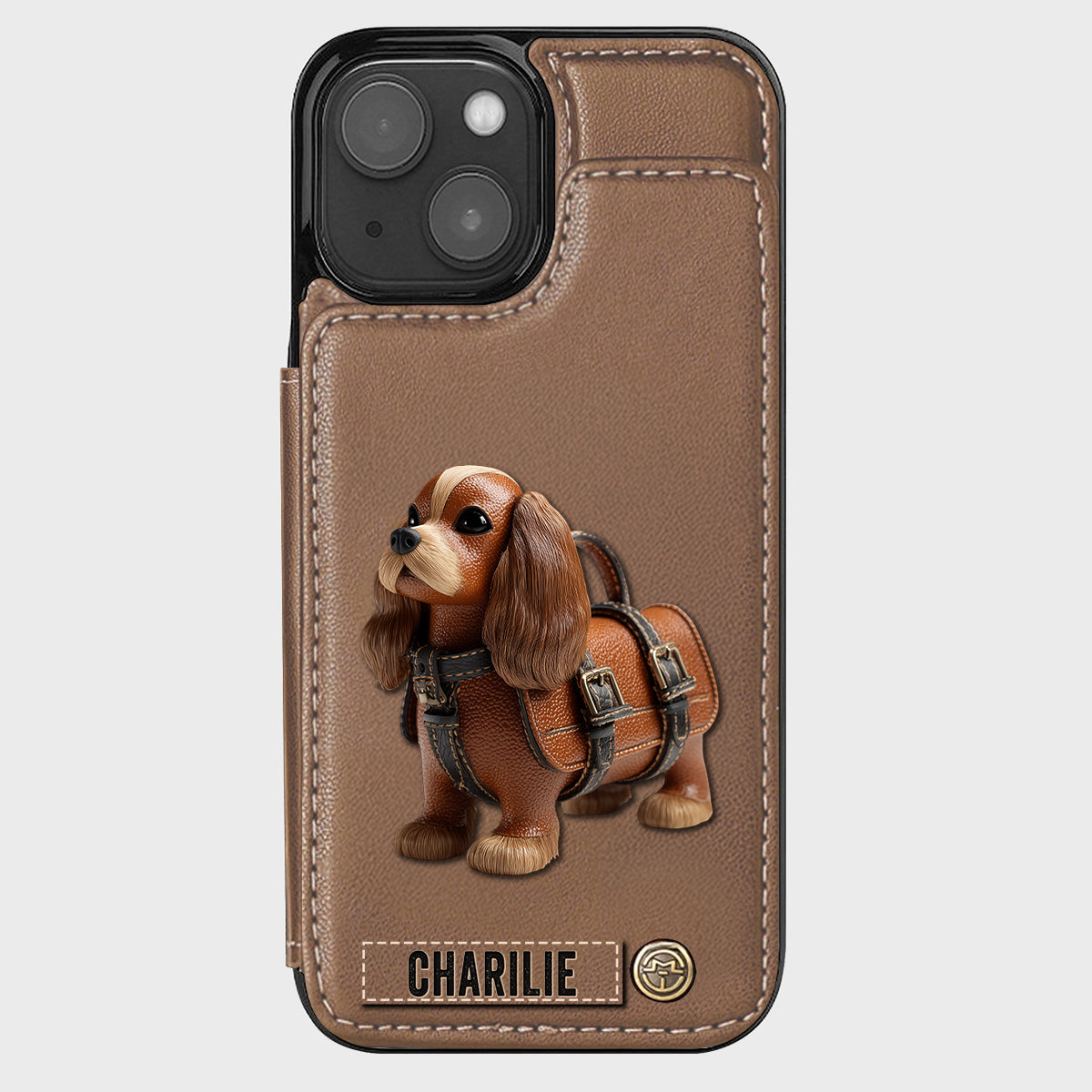 Cute Cavalier King Charles Spaniel - Personalized Dog Wallet Phone Case