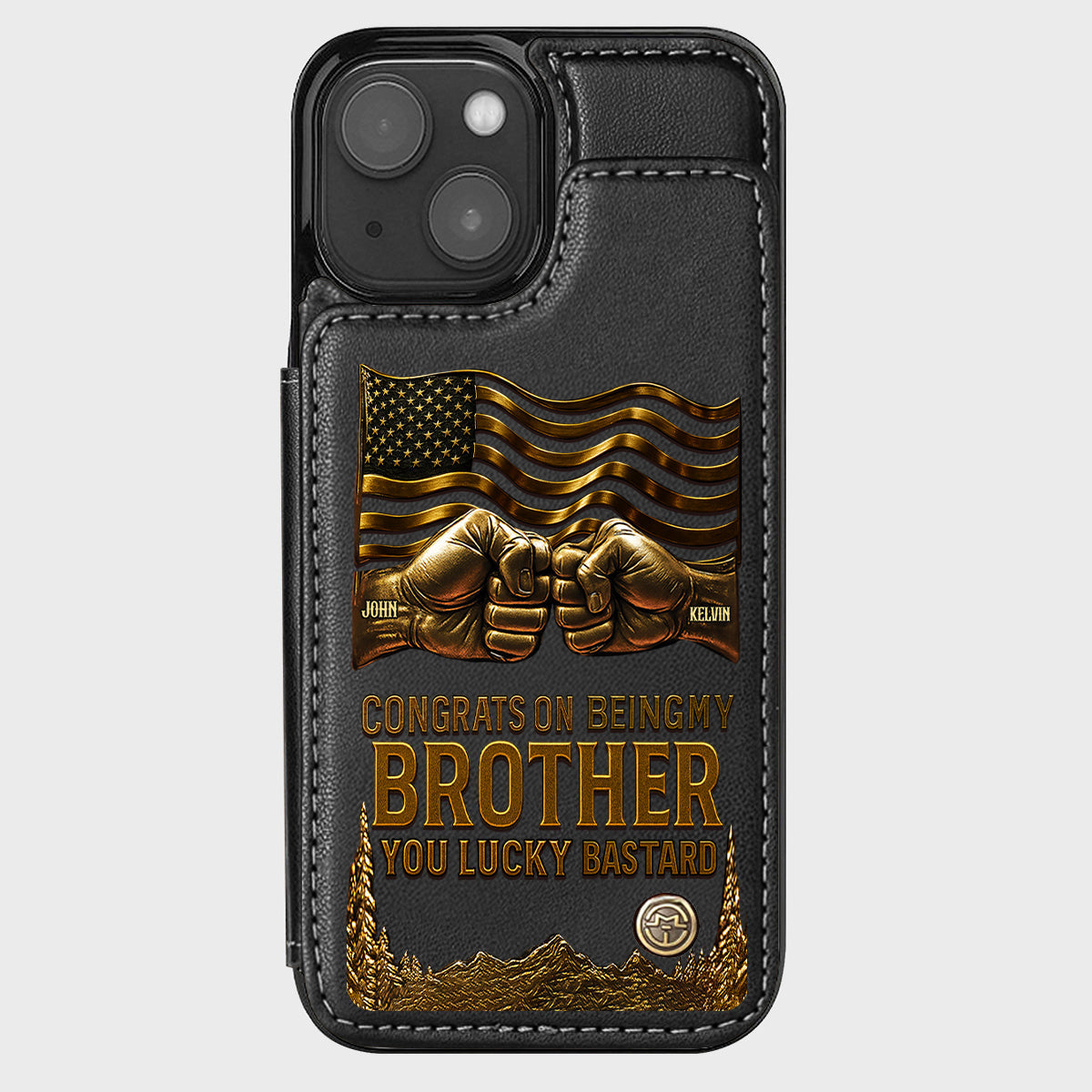 Congrat On Being My Brother - Personalized Sibling Wallet Phone Case