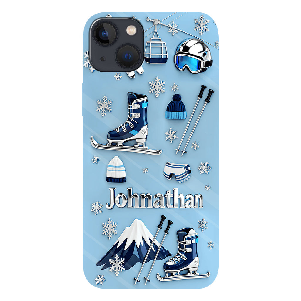 Skiing Makes Me Happy - Personalized Skiing Full Print Phone Case