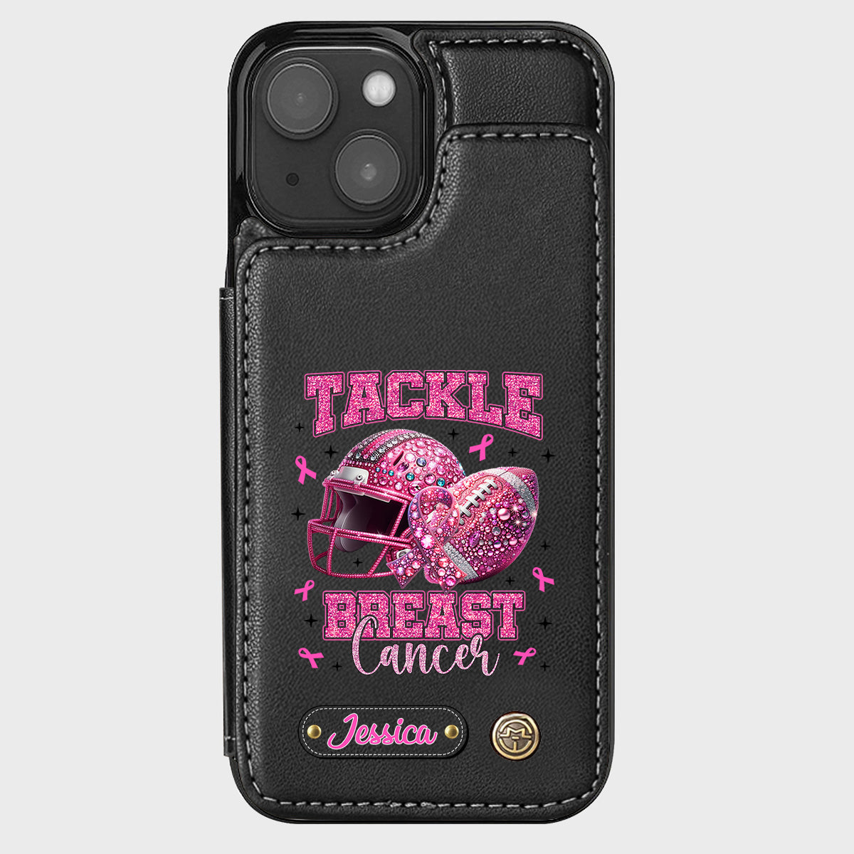 Pink Out - Personalized Football Wallet Phone Case