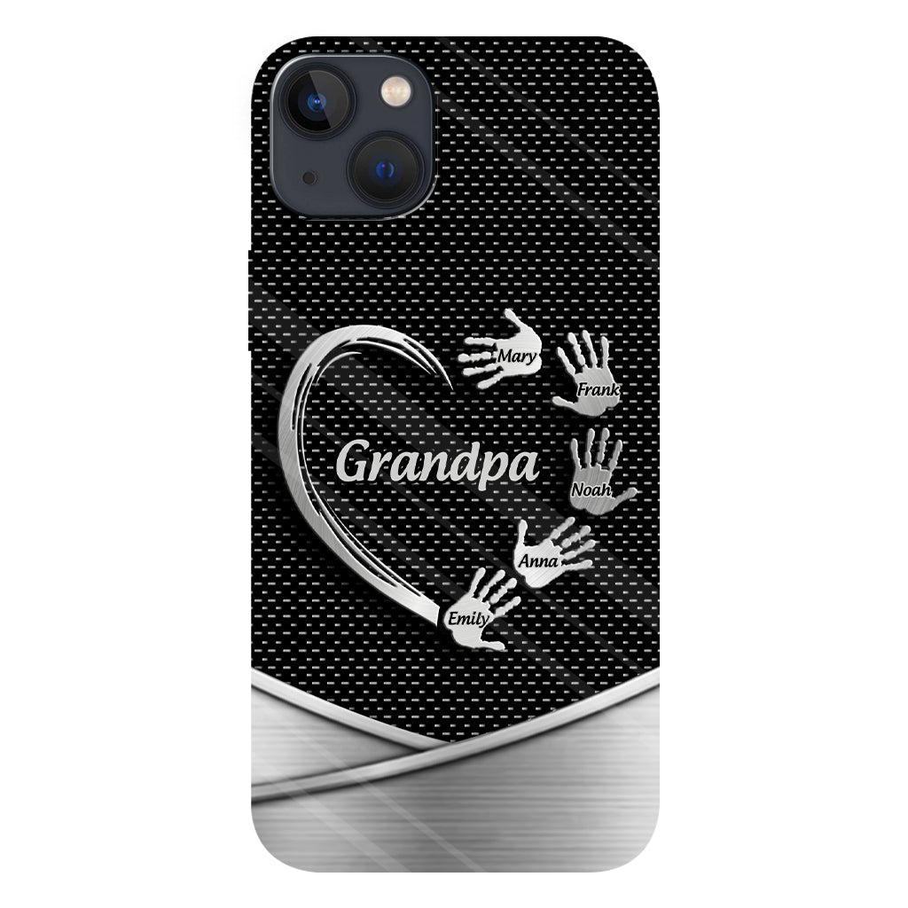 Grandpa Dad Kids Handprints - Personalized Father Full Print Phone Case