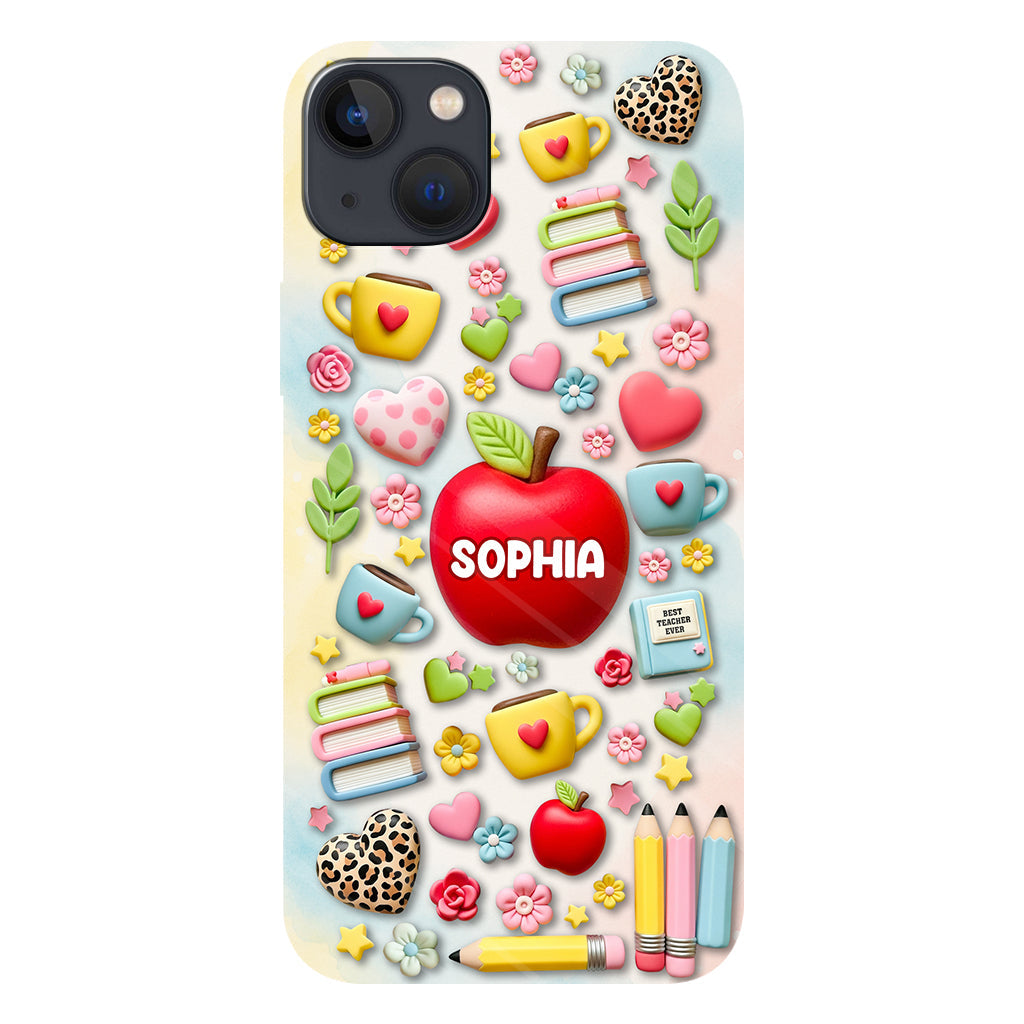 Best Teacher Ever - Personalized Teacher Full Print Phone Case & Phone Grip