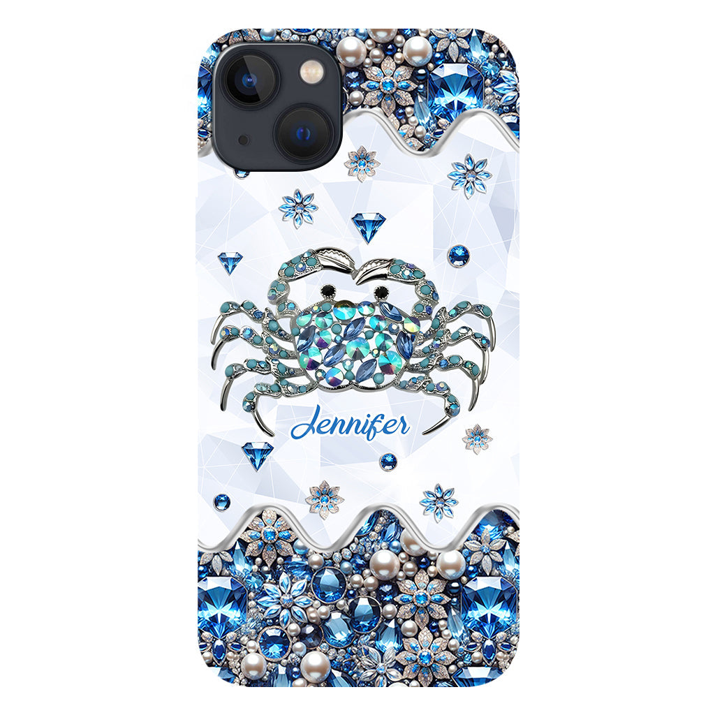 Elegant Blue Crab - Personalized Sea Lover Full Print Phone Case