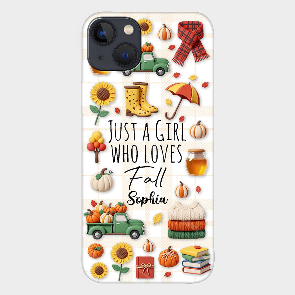 Just A Girl Who Loves Fall - Personalized Autumn Full Print Phone Case